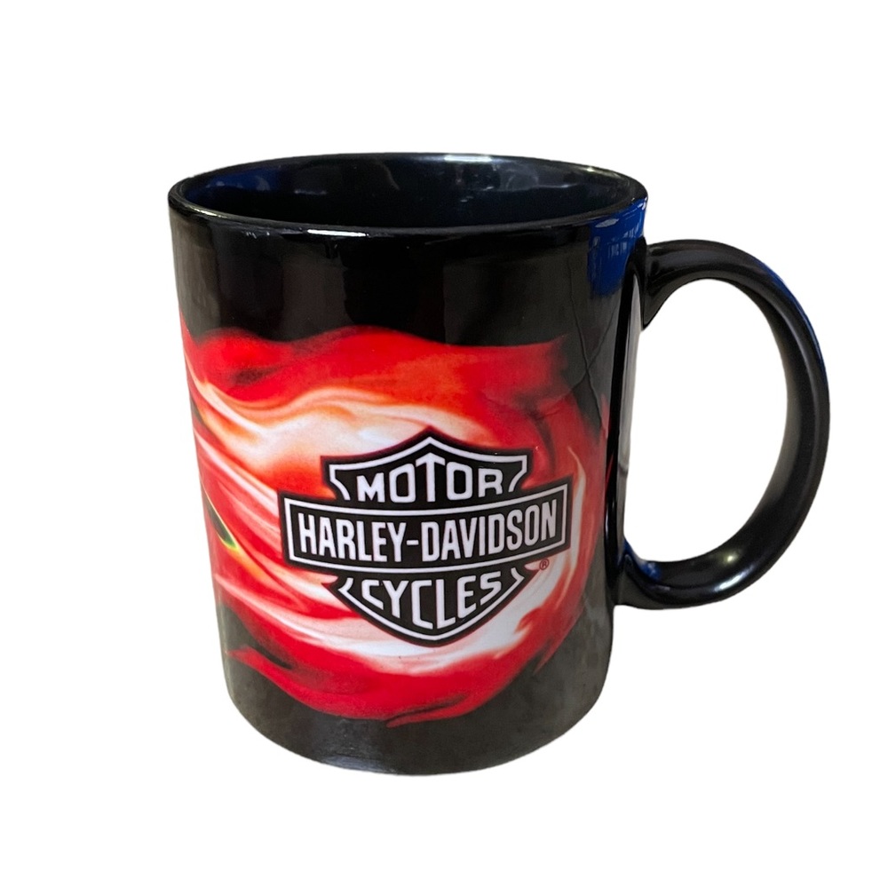 Harley Davidson flames coffee mug